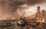 Claude-joseph Vernet Canvas Paintings - Storm with a Shipwreck